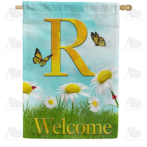 America Forever Loves Me, Loves Me Not Monogram House Flag