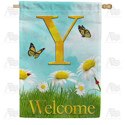 America Forever Loves Me, Loves Me Not Monogram House Flag
