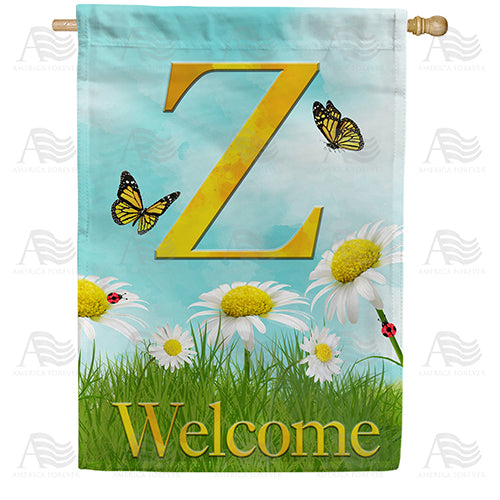 America Forever Loves Me, Loves Me Not Monogram House Flag