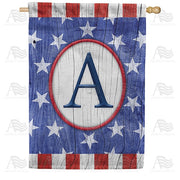All American Old Wood Monogram House Flag