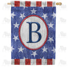 All American Old Wood Monogram House Flag