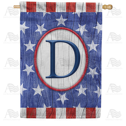 America Forever All American Old Wood Monogram House Flag