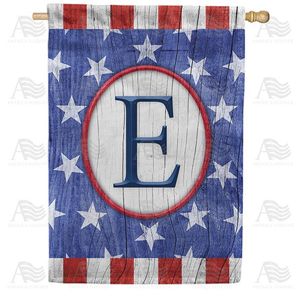 All American Old Wood Monogram House Flag