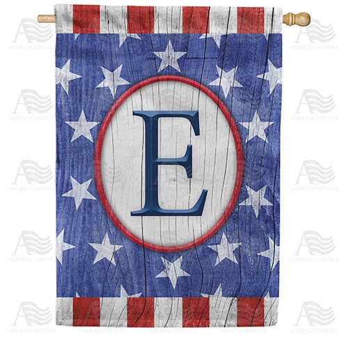 All American Old Wood Monogram House Flag