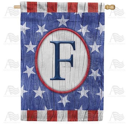 All American Old Wood Monogram House Flag