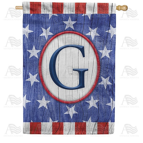 All American Old Wood Monogram House Flag