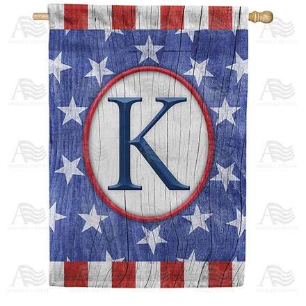 All American Old Wood Monogram House Flag