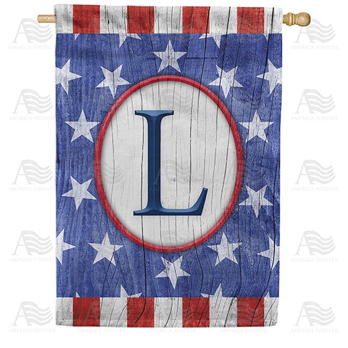 All American Old Wood Monogram House Flag