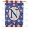 All American Old Wood Monogram House Flag