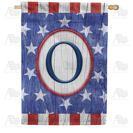 All American Old Wood Monogram House Flag