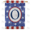 All American Old Wood Monogram House Flag