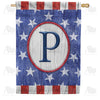 All American Old Wood Monogram House Flag