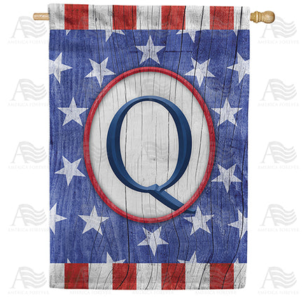 America Forever All American Old Wood Monogram House Flag