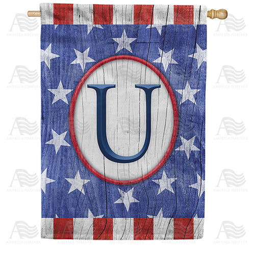 America Forever All American Old Wood Monogram House Flag