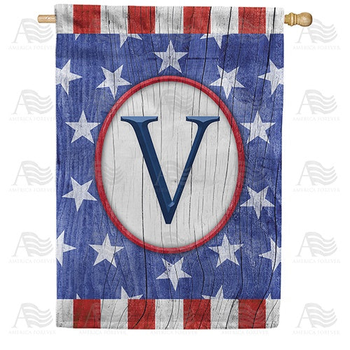 All American Old Wood Monogram House Flag