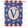 All American Old Wood Monogram House Flag