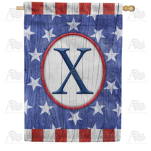 All American Old Wood Monogram House Flag