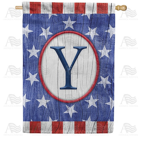 All American Old Wood Monogram House Flag