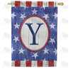All American Old Wood Monogram House Flag