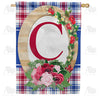 America Forever Roses On Wood Frame Monogram House Flag
