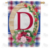 America Forever Roses On Wood Frame Monogram House Flag