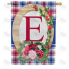 America Forever Roses On Wood Frame Monogram House Flag
