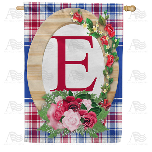 America Forever Roses On Wood Frame Monogram House Flag