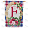 America Forever Roses On Wood Frame Monogram House Flag
