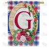 America Forever Roses On Wood Frame Monogram House Flag