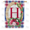 America Forever Roses On Wood Frame Monogram House Flag
