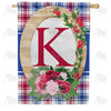 America Forever Roses On Wood Frame Monogram House Flag