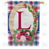America Forever Roses On Wood Frame Monogram House Flag