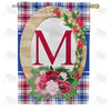 America Forever Roses On Wood Frame Monogram House Flag