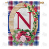 America Forever Roses On Wood Frame Monogram House Flag