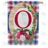 America Forever Roses On Wood Frame Monogram House Flag