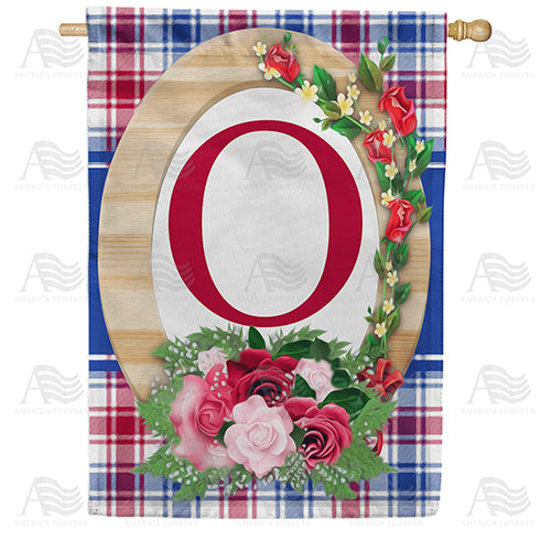 America Forever Roses On Wood Frame Monogram House Flag