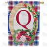 America Forever Roses On Wood Frame Monogram House Flag