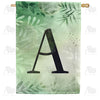 America Forever Lush Leaves Monogram House Flag