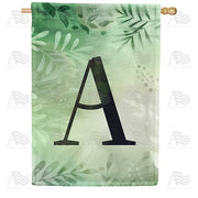 America Forever Lush Leaves Monogram House Flag