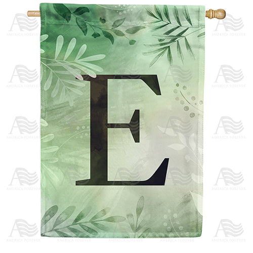 America Forever Lush Leaves Monogram House Flag