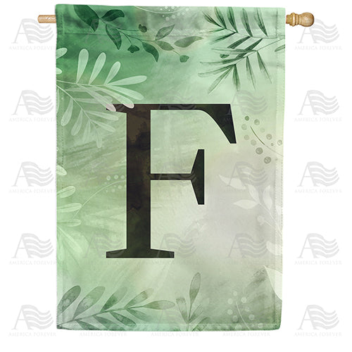 America Forever Lush Leaves Monogram House Flag