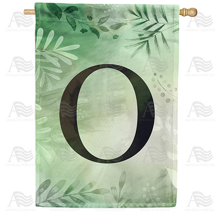 America Forever Lush Leaves Monogram House Flag