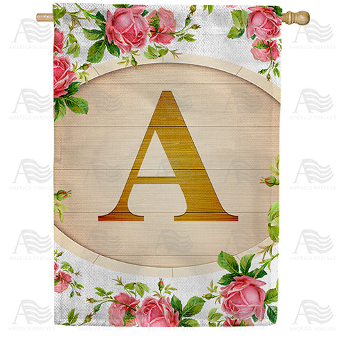 America Forever Country Roses Monogram House Flag