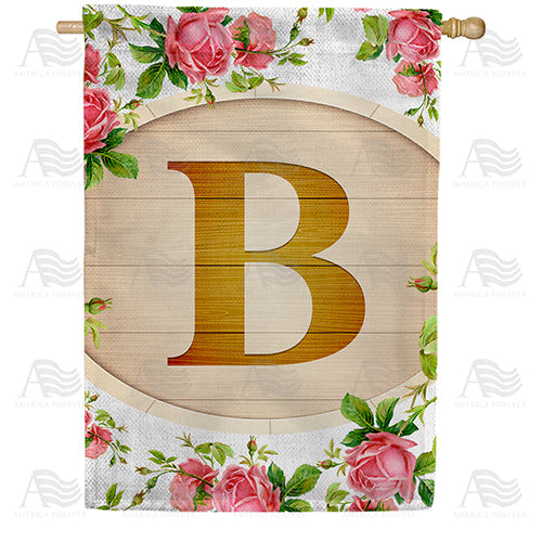 America Forever Country Roses Monogram House Flag