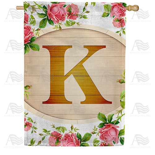 America Forever Country Roses Monogram House Flag