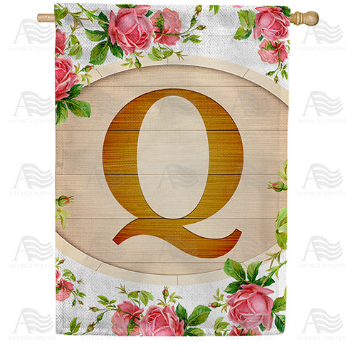 America Forever Country Roses Monogram House Flag