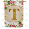 America Forever Country Roses Monogram House Flag