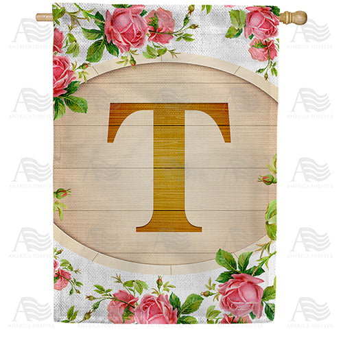 America Forever Country Roses Monogram House Flag