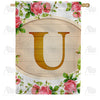 America Forever Country Roses Monogram House Flag