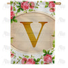 America Forever Country Roses Monogram House Flag